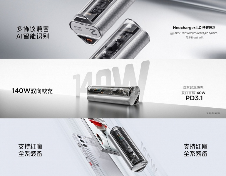 20&nbsp;000 мАч, 140 Вт, &laquo;киберпрозрачный дизайн&raquo;, экран OLED &mdash; за 140 долларов. Представлен мобильный аккумулятор Red Magic Deuterium Energy Bar 20000